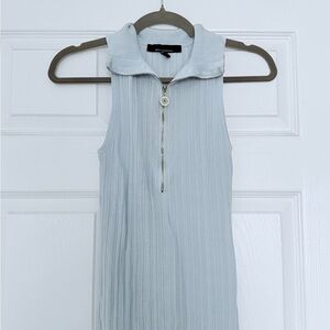 New White House Black Market Sky Blue Zip-Up Tank Top